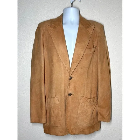 VTG Scully Jacket Mens 42L Soft Leather Suede Western Cowboy Rancher Two Button - Picture 12 of 12